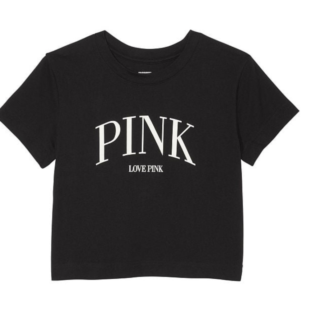 Victoria’s Secret Pink SET Creamer 5” Sweat Shorts & Black Short Sleeve Tee - Picture 4 of 14